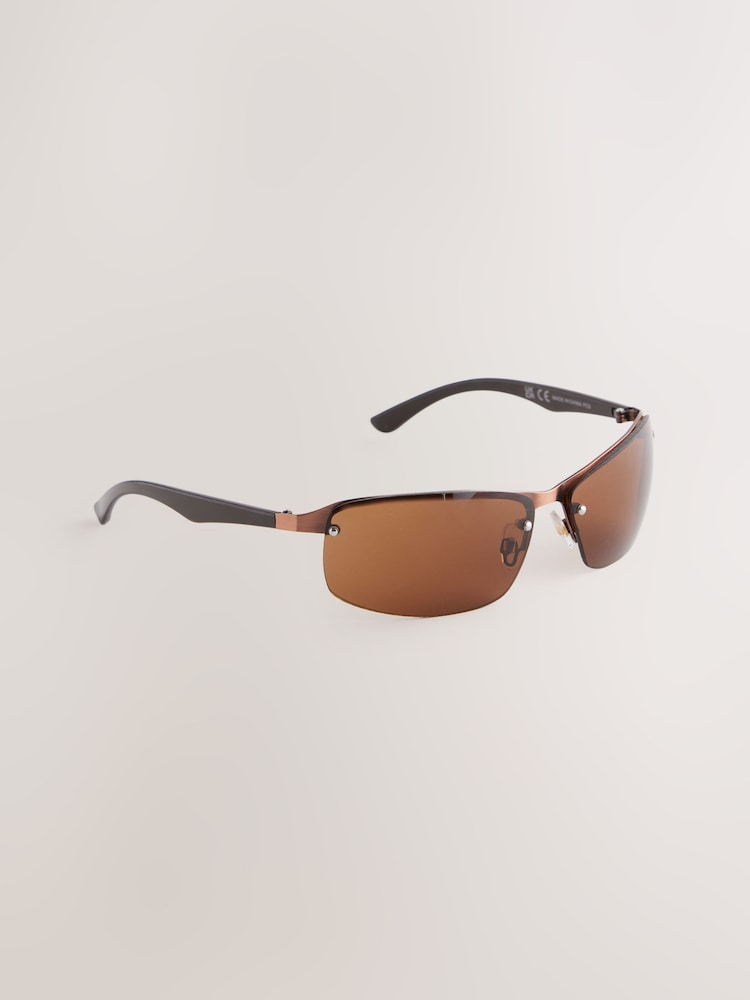 Brown Rimless Sunglasses - Image 1 of 3