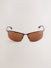 Brown Rimless Sunglasses - Image 2 of 3