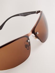 Brown Rimless Sunglasses - Image 3 of 3