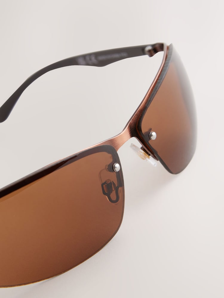 Brown Rimless Sunglasses - Image 3 of 3