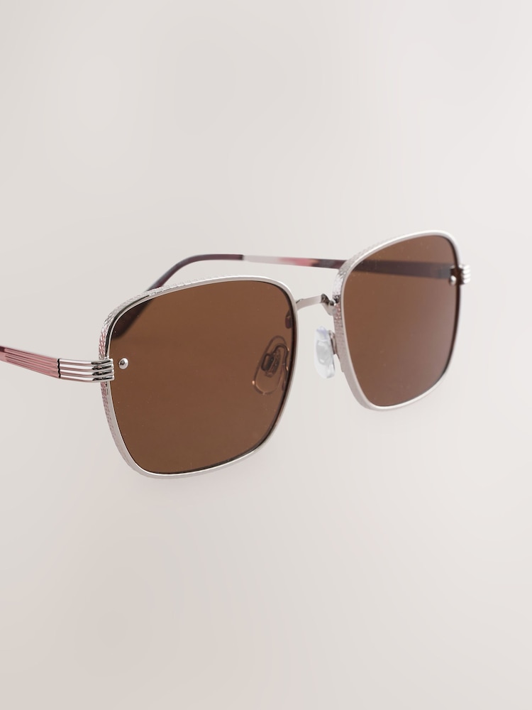 Brown Square Sunglasses - Image 5 of 5