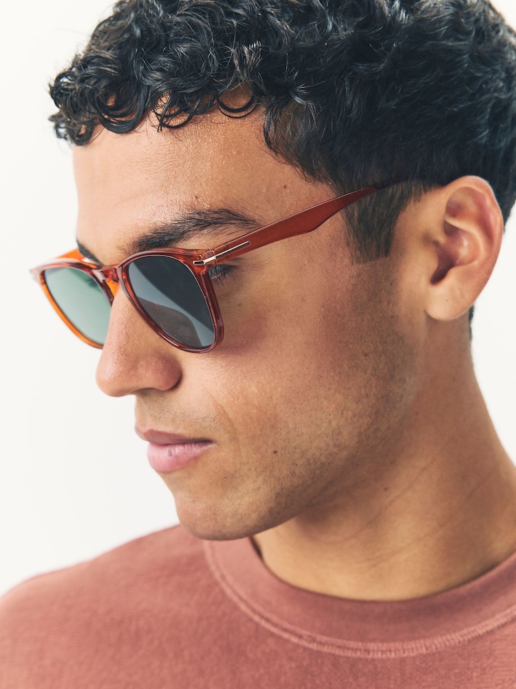 Bright Red Round Sunglasses - Image 2 of 5 Bright Red Round Sunglasses - Image 2 of 5