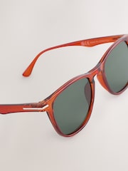 Bright Red Round Sunglasses - Image 5 of 5