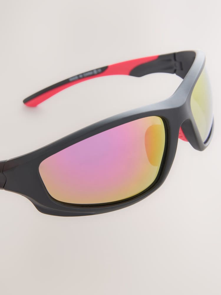 Black Red Sports Style Sunglasses - Image 3 of 3