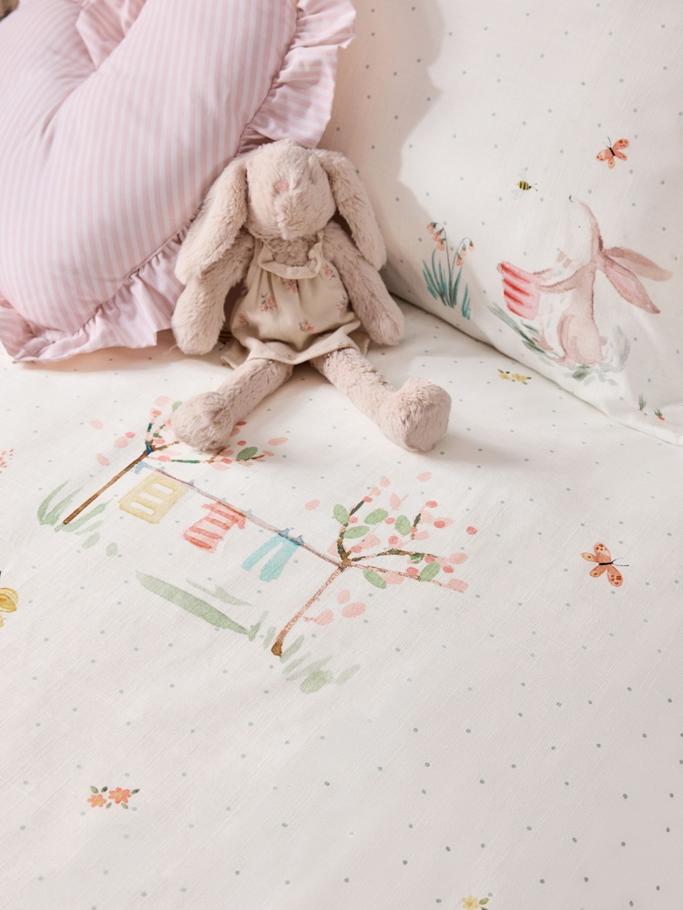 Parure housse de couette et taie d’oreiller imprimée texturée 100% coton - Image 5 of 7