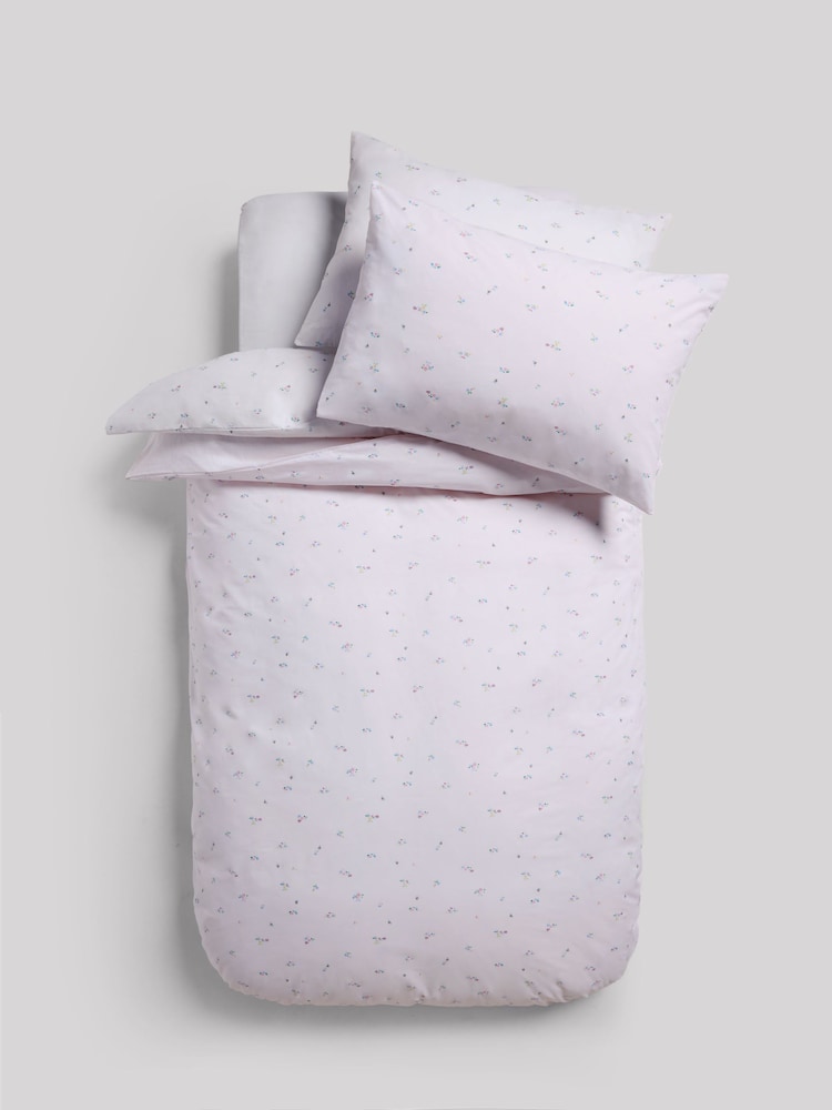 2 Pack White/Pink Floral Duvet Cover and Pillowcase Set - Image 4 of 5