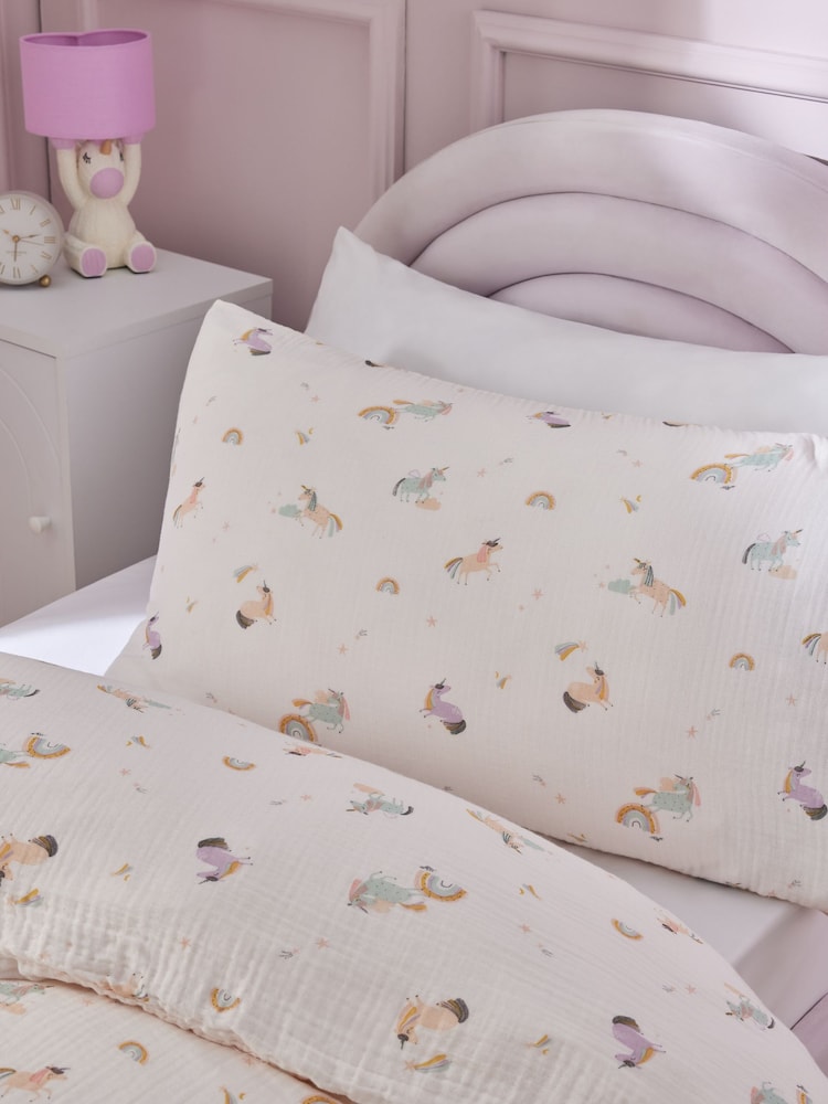 Crinkle Muslin 100% Cotton Duvet Cover and Pillowcase Set - Image 5 of 5