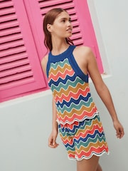 Blue/Pink Crochet Wave Holiday 100% Cotton Shorts - Image 2 of 9