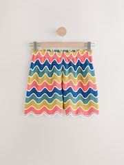 Blue/Pink Crochet Wave Holiday 100% Cotton Shorts - Image 7 of 9