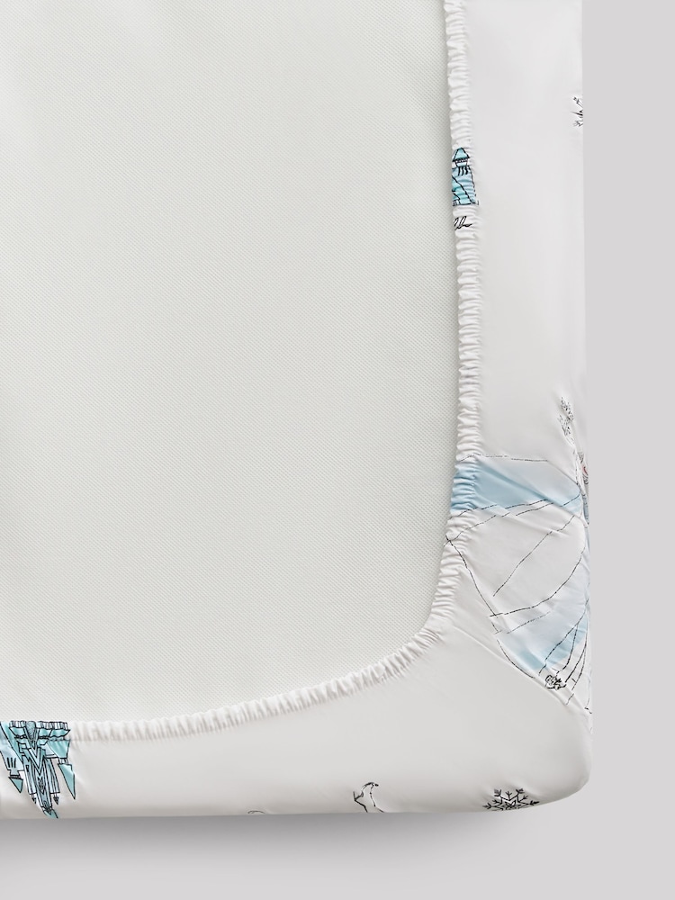 White Frozen 100% Cotton Fitted Sheet - Image 4 of 4