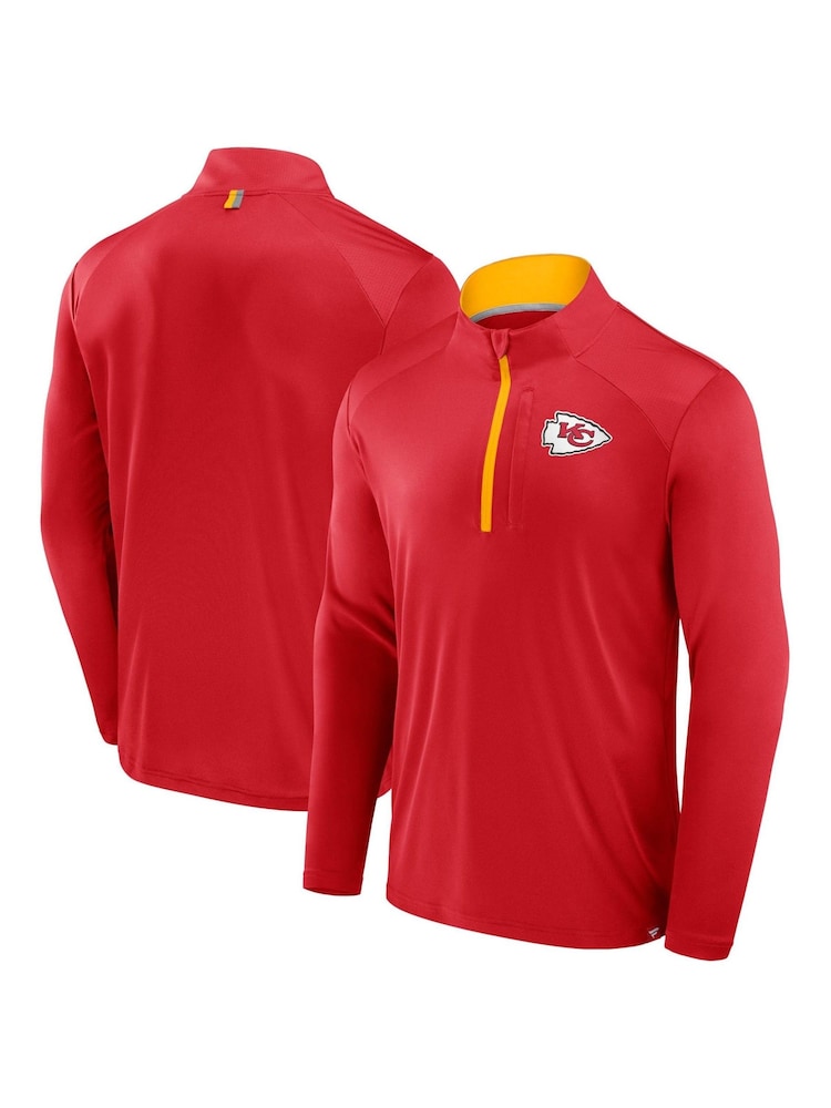 Fanatics NFL Red Kansas City Chiefs Defender Quarter Zip Sweatshirt - Image 1 of 3