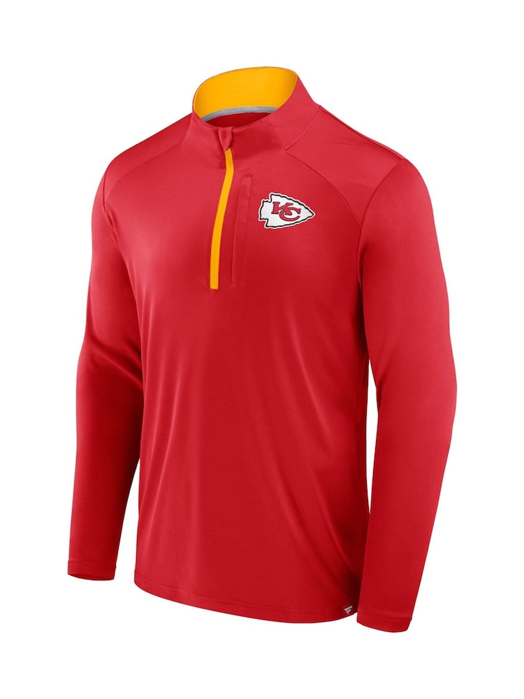 Fanatics NFL Red Kansas City Chiefs Defender Quarter Zip Sweatshirt - Image 2 of 3
