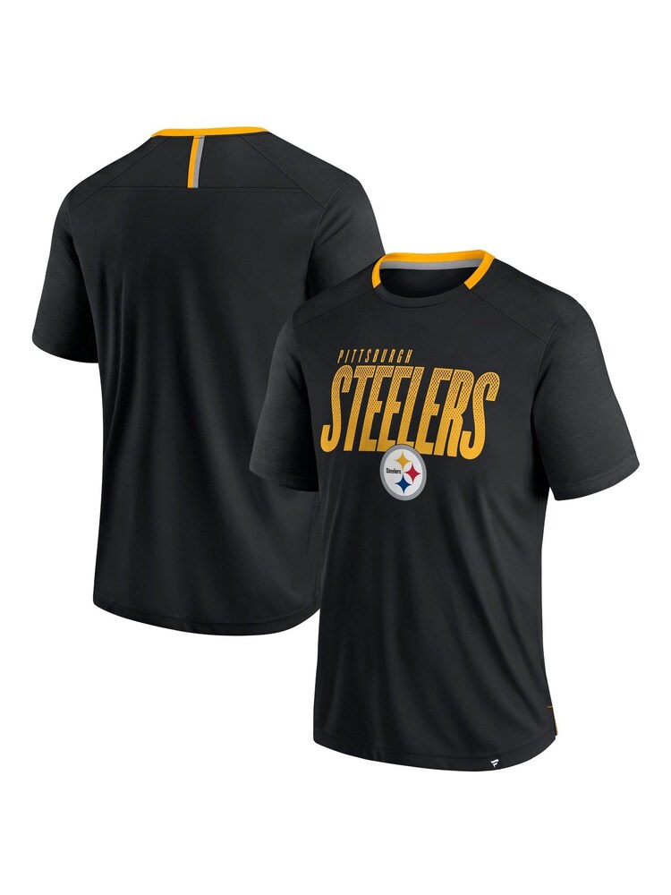 Fanatics NFL Pittsburgh Steelers Defender Fade Dot Slant Black T-Shirt - Image 1 of 3