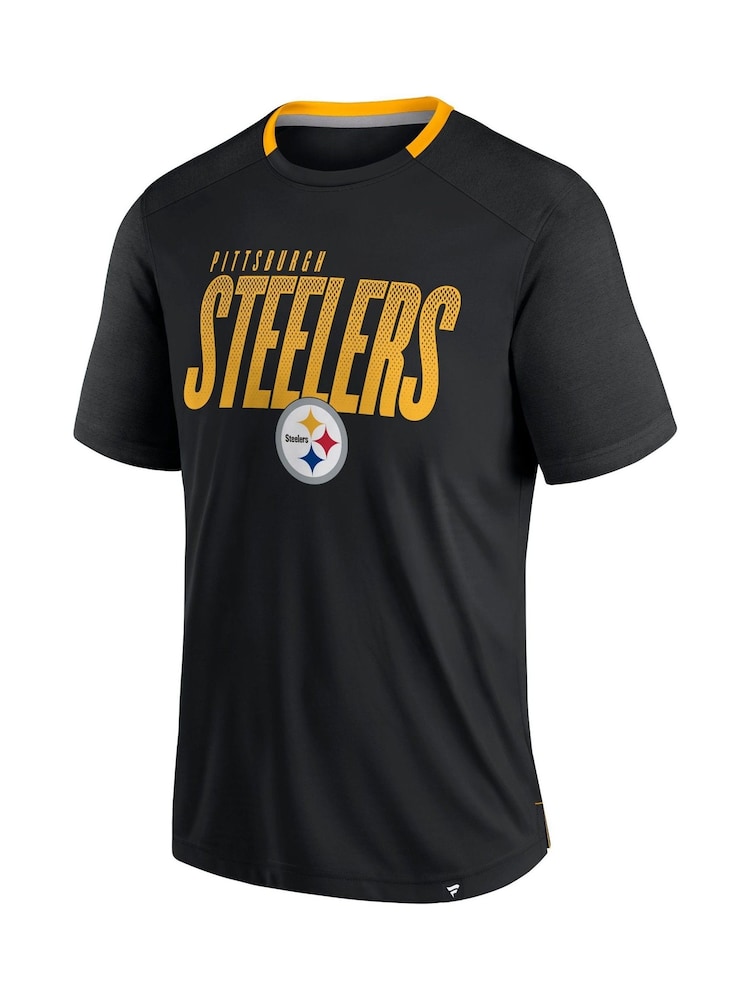 Fanatics NFL Pittsburgh Steelers Defender Fade Dot Slant Black T-Shirt - Image 2 of 3