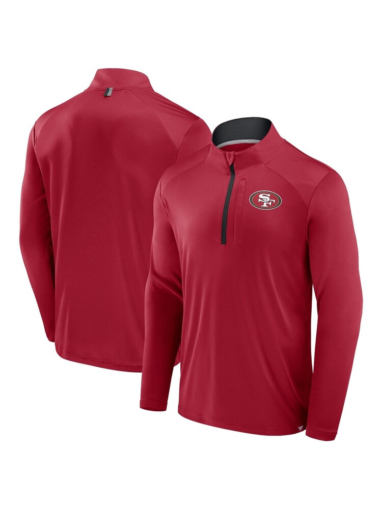 Fanatics Red NFL San Francisco 49ers Defender Quarter Zip Sweat Top - Image 1 of 3