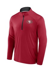 Fanatics Red NFL San Francisco 49ers Defender Quarter Zip Sweat Top - Image 2 of 3