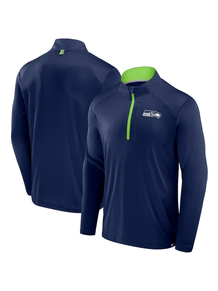 Fanatics Blue NFL Seattle Seahawks Defender Quarter Zip Sweatshirt - Image 1 of 3