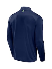Fanatics Blue NFL Seattle Seahawks Defender Quarter Zip Sweatshirt - Image 3 of 3