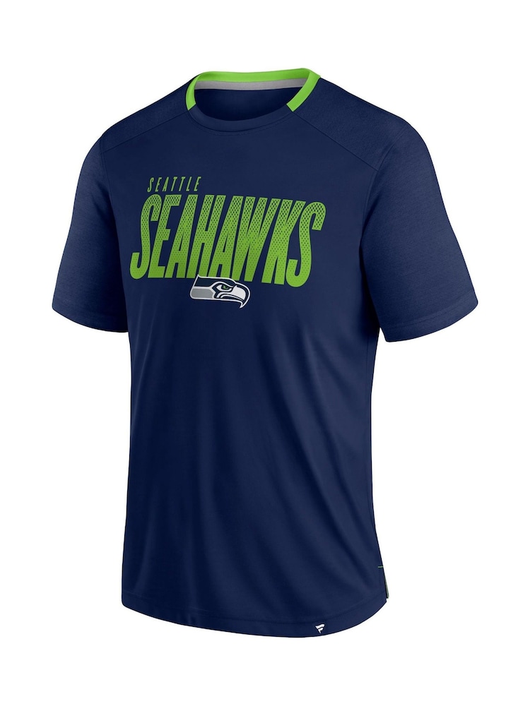 Fanatics Blue NFL Seattle Seahawks Defender Fade Dot Slant T-Shirt - Image 2 of 3