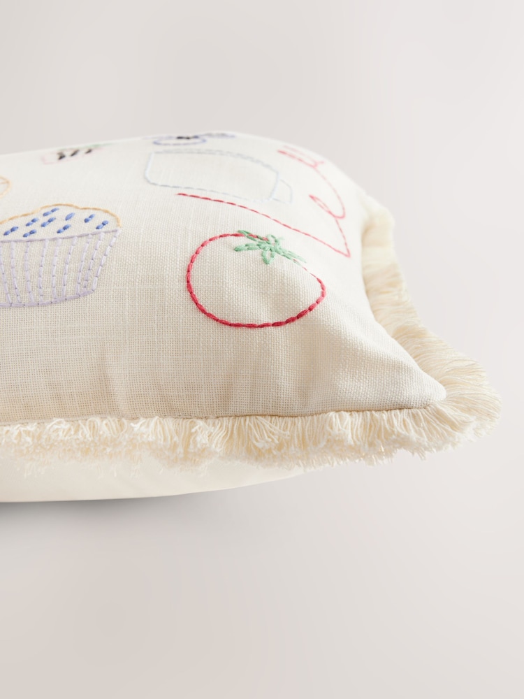 Coussin brodé petit-déjeuner - Image 4 of 5