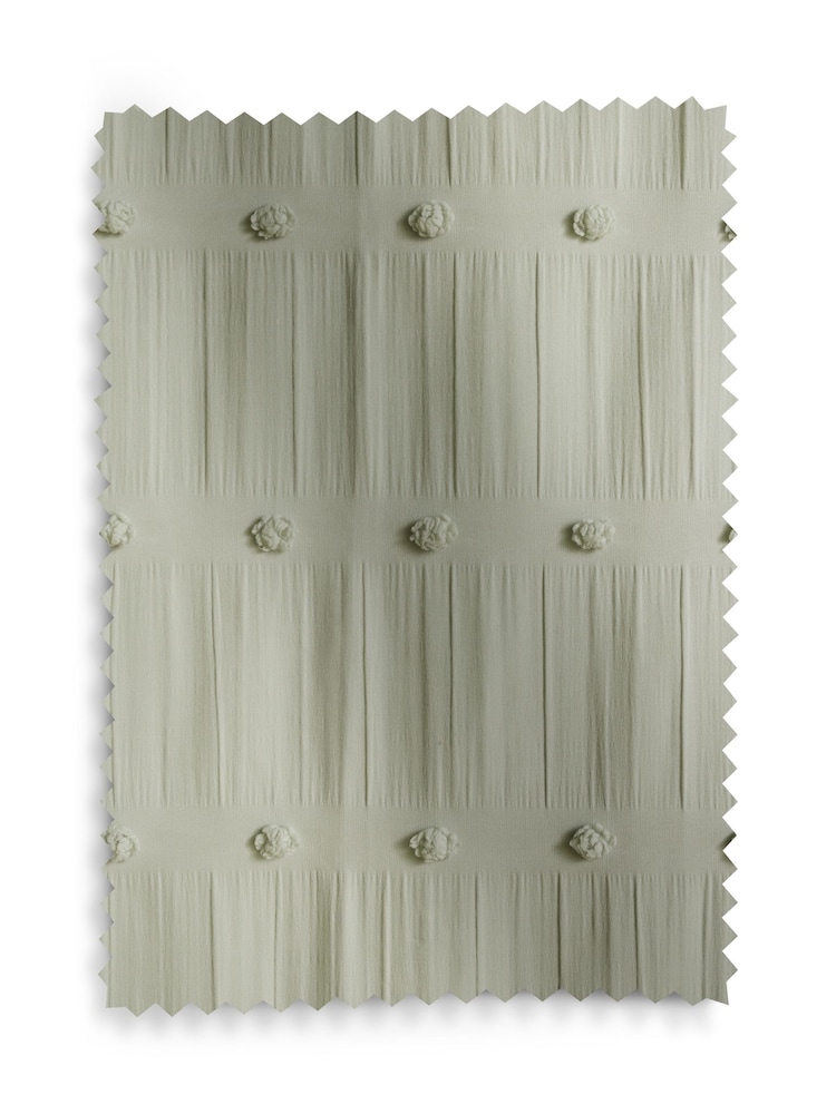 Sage Bobble Pom Eyelet Blackout Curtains - Image 7 of 7 Sage Bobble Pom Eyelet Blackout Curtains - Image 7 of 7