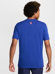 Nike Blue Chelsea Club Essential 100% Cotton T-Shirt - Image 4 of 5