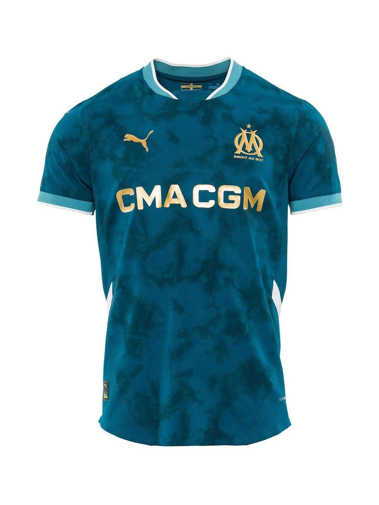 Puma Blue Olympique De Marseille Away Authentic Shirt 2024-25 - Image 2 of 3