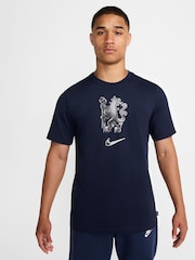 Nike Blue Chelsea Lion 100% Cotton T-Shirt - Image 1 of 5