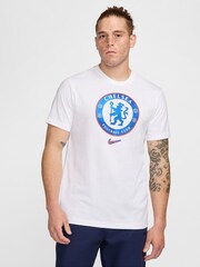 Nike White Chelsea Crest 100% Cotton T-Shirt - Image 2 of 4