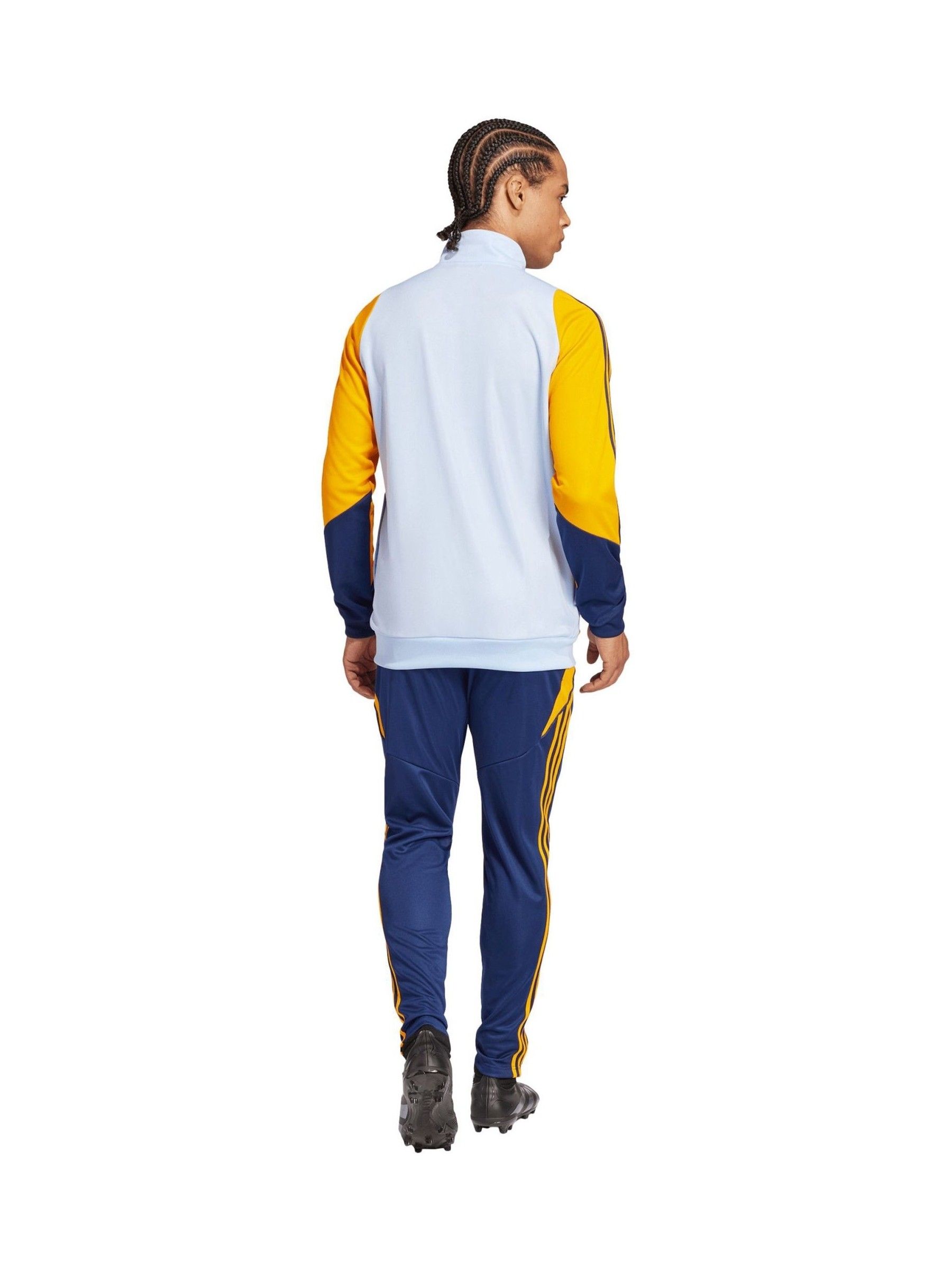 blue and yellow adidas tracksuit