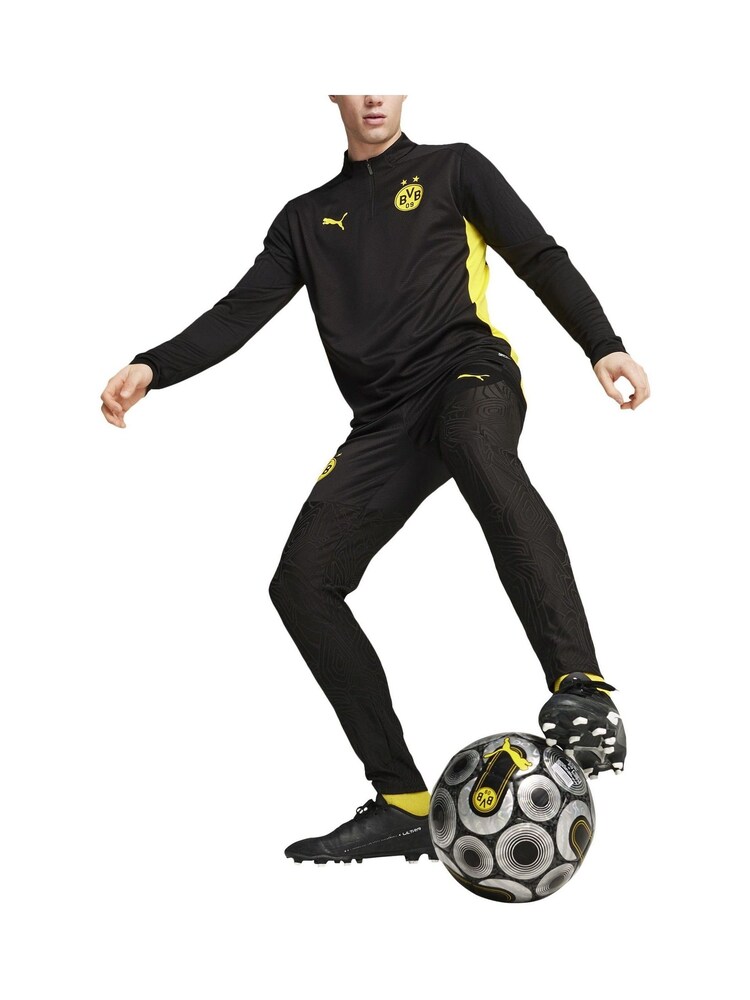 Puma Black Borussia Dortmund Training 1/4 Zip Top - Image 1 of 2 Puma Black Borussia Dortmund Training 1/4 Zip Top - Image 1 of 2