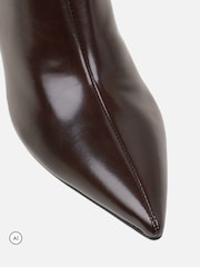 Simmi London Brown Leon Knee High Stretch Heeled Boots - Image 4 of 4