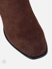 Simmi London Brown Hudson Knee High Buckle Detail Heeled Boots - Image 4 of 4