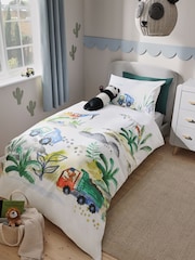 Animal Diggers 100% Cotton Printed Bedding Duvet Cover and Pillowcase Set - Image 1 of 7