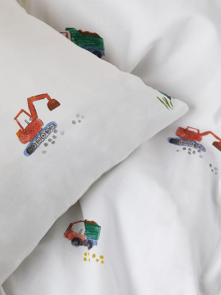 Animal Diggers 100% Cotton Printed Bedding Duvet Cover and Pillowcase Set - Image 7 of 7