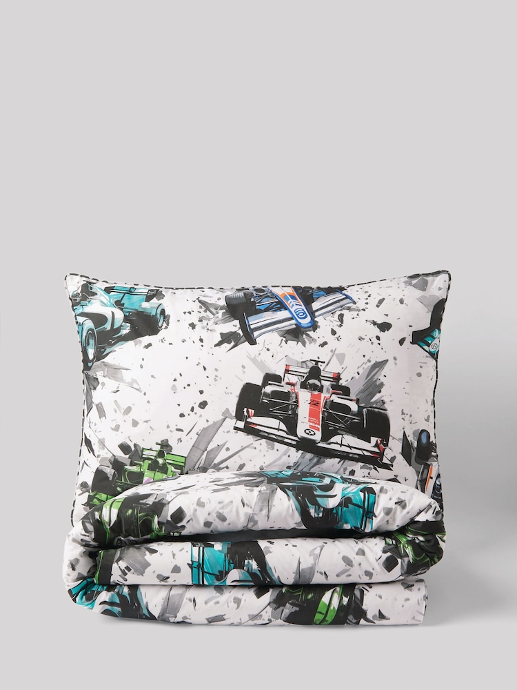 Racing Cars 100% Cotton Printed Bedding Duvet Cover and Pillowcase Set - Image 7 of 7 Racing Cars 100% Cotton Printed Bedding Duvet Cover and Pillowcase Set - Image 7 of 7