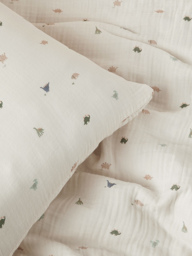 Crinkle Muslin 100% Cotton Duvet Cover and Pillowcase Set - Image 6 of 6