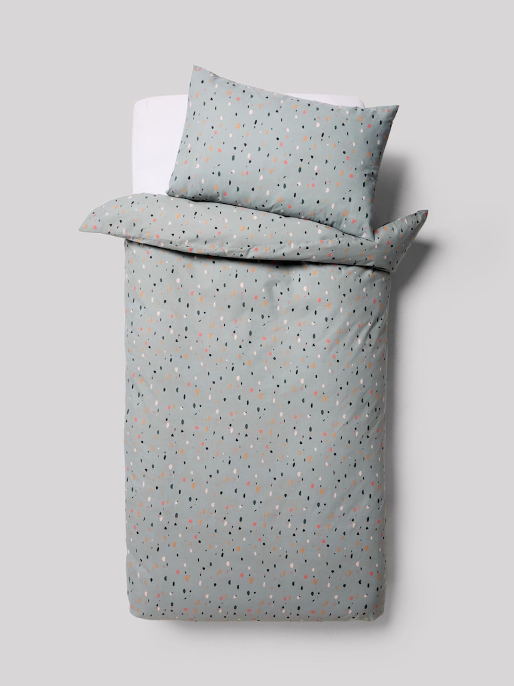 Petrol Terrazzo 100% Cotton Printed Bedding Duvet Cover and Pillowcase Set - Image 5 of 5 Petrol Terrazzo 100% Cotton Printed Bedding Duvet Cover and Pillowcase Set - Image 5 of 5