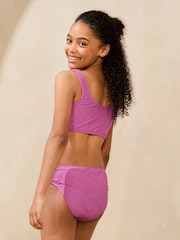 Lipsy Purple Scoop Neck Textured Bikini (5-16yrs) - Image 4 of 5