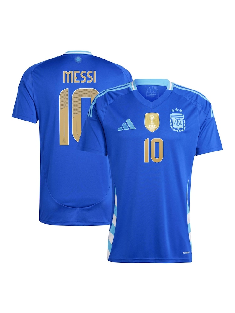 adidas Blue Argentina Away Shirt 2024 with Messi 10 Printing - Image 1 of 3