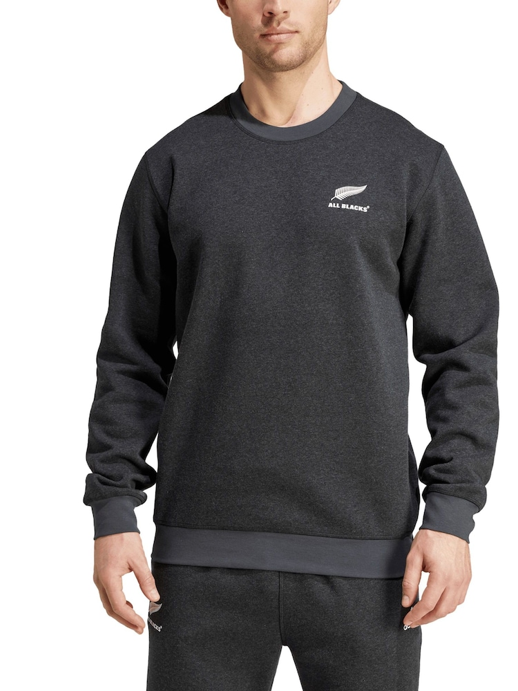 adidas Black All Melange Sweatshirt - Image 1 of 3