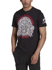 adidas Black 100% Cotton Maori Graphic T-Shirt - Image 1 of 4