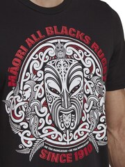 adidas Black 100% Cotton Maori Graphic T-Shirt - Image 4 of 4