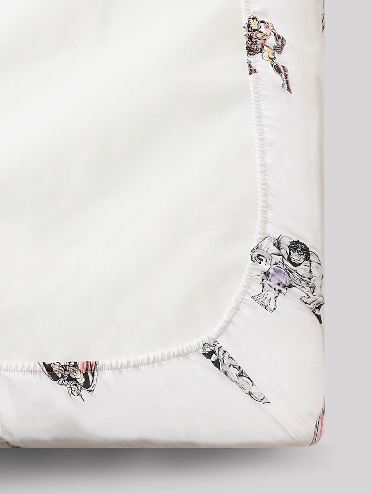 White Marvel 100% Cotton Fitted Sheet - Image 4 of 4