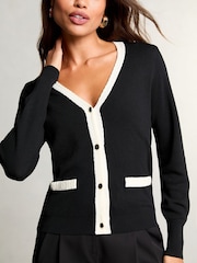 Lipsy Knitted V-Neck Tipped Long Sleeve Button Cardigan - Slika 2 iz 4