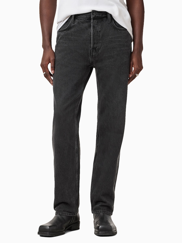 AllSaints Black Reid Black Straight Leg Jeans - Image 1 of 9 AllSaints Black Reid Black Straight Leg Jeans - Image 1 of 9