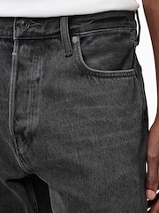 Preto - Calça jeans AllSaints Reid preta com perna reta - Imagem 8 de 9