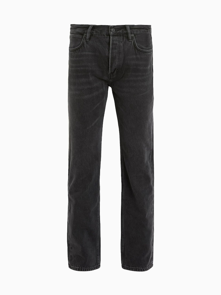 Preto - Calça jeans AllSaints Reid preta com perna reta - Imagem 9 de 9