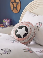 White Marvel 100% Cotton Circular Cushion - Image 2 of 6