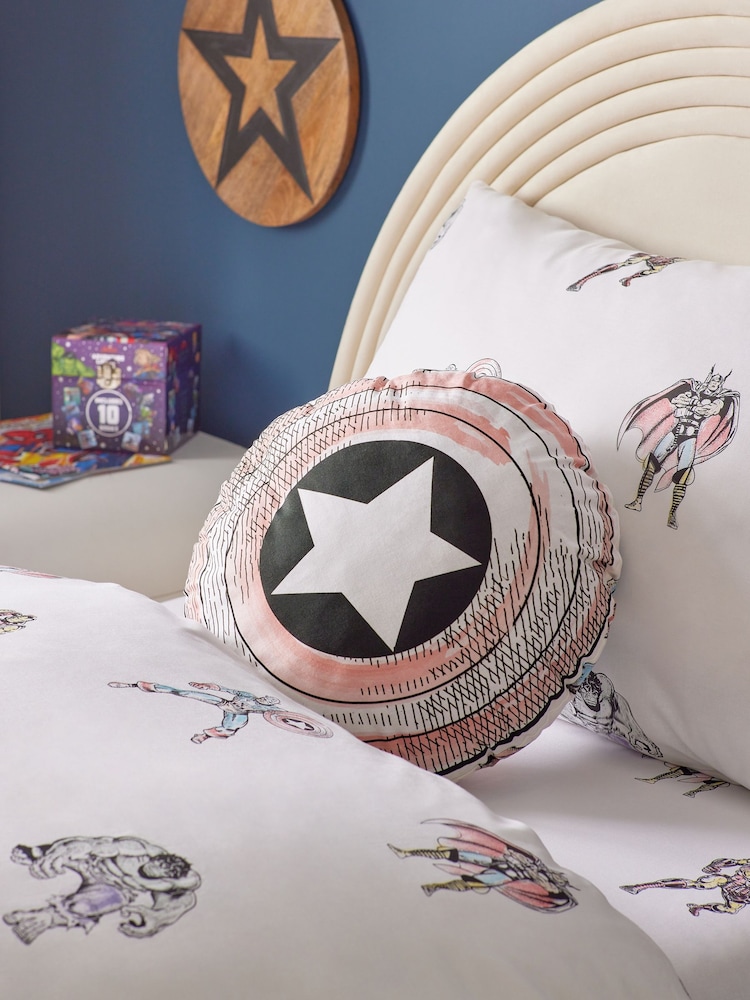 White Marvel 100% Cotton Circular Cushion - Image 2 of 6 White Marvel 100% Cotton Circular Cushion - Image 2 of 6